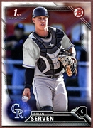 2016 Bowman Draft #BD14 Brian Serven Baseball Card - Colorado Rockies