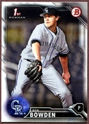 2016 Bowman Draft #BD36 Ben Bowden Baseball Card - Colorado Rockies 