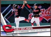 2017 Topps #378 They Got Hops! /Francisco Lindor & Tyler Naquin Baseball Card - Cleveland Indians 