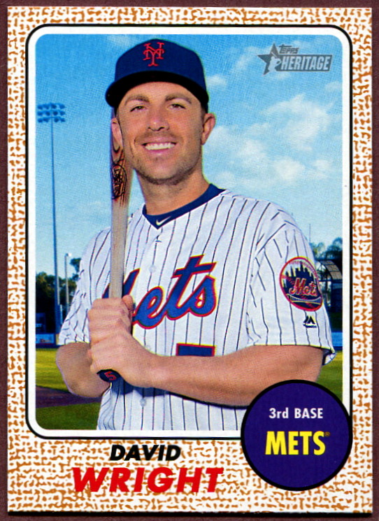 2017 Topps Heritage 23 David Wright Baseball Card New York Mets
