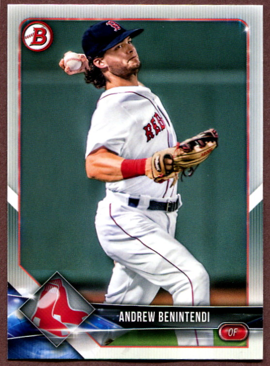 2018 Bowman 38 Andrew Benintendi Baseball Card Boston Red Sox