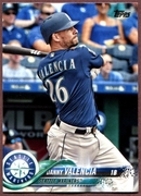 2018 Topps #414 Danny Valencia Baseball Card - Seattle Mariners 
