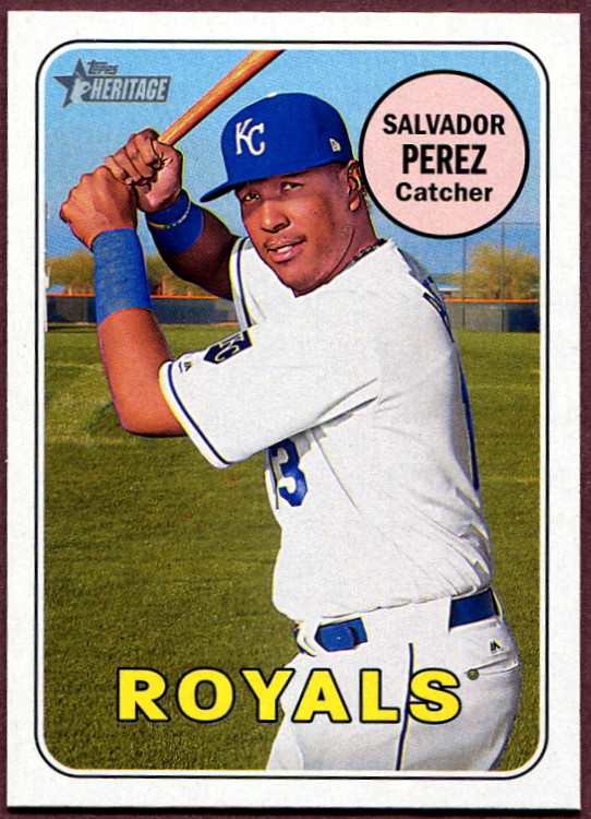 2018 Topps Heritage 101 Salvador Perez Baseball Card Kansas City Royals