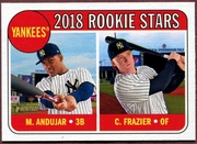 2018 Topps Heritage #114 Clint Frazier RC & Miguel Andujar RC Baseball Card - New York Yankees 