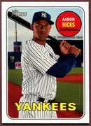 2018 Topps Heritage #138 Aaron Hicks Baseball Card - New York Yankees 