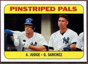 2018 Topps Heritage #183 Pinstriped Pals Gary Sanchez & Aaron Judge Baseball Card - New York Yankees