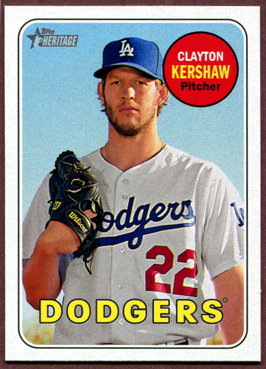 2018 Topps Heritage 216 Clayton Kershaw Baseball Card Los Angeles