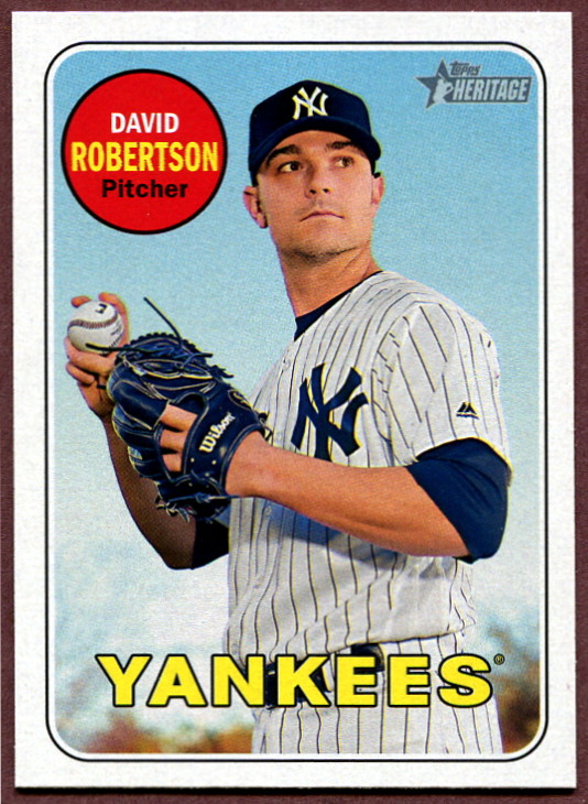 2018 Topps Heritage 307 David Robertson Baseball Card New York Yankees