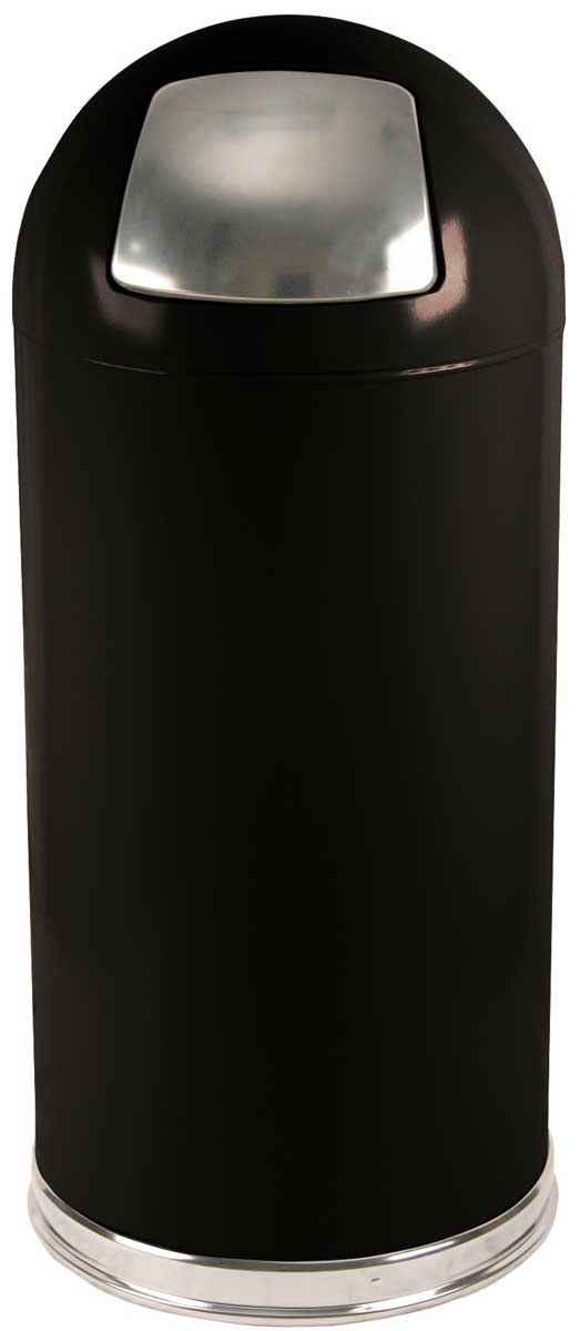 Dome Top 12 Gallon Bullet Trash Can With Galvanized Steel Liner
