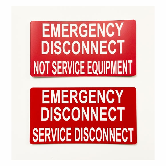 2023 NEC Emergency Disconnect Labels - Service & Meter Disconnect