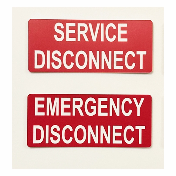 2026 NEC Emergency Disconnect & Service Disconnect Labels