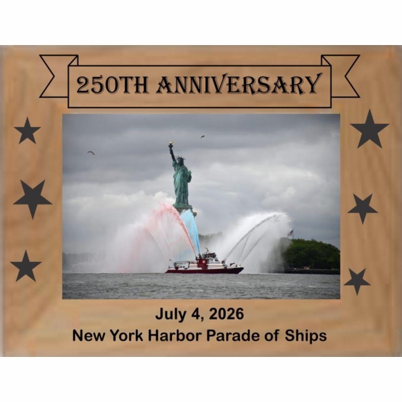 250th USA Anniversary Engraved Wood Picture Frame