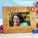50th Birthday Personalized Engraved Picture Frame