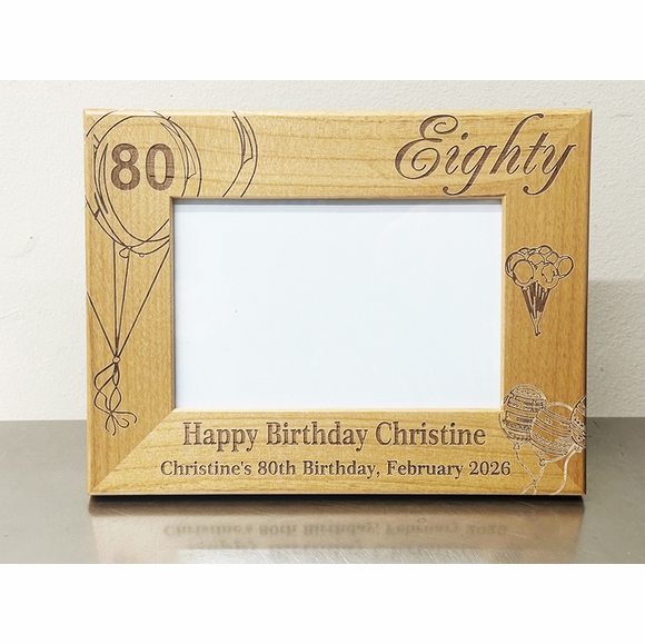 80th Birthday Engraved Picture Frame