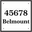Square House Number Sign With Street, Family or Business Name