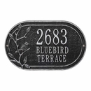 Address Plaque with Bird On Tree Branch
