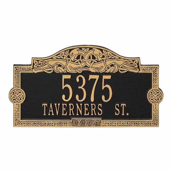 Address Plaque With Celtic Dragon and Knot Border