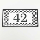 Address Plaque with Checkerboard Border