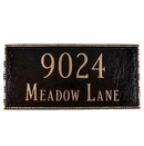 Address Plaque with Decorative Border - Rectangular House Number Sign