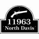 Address Plaque With Gun, Rifle, Pistol or Other Weapon