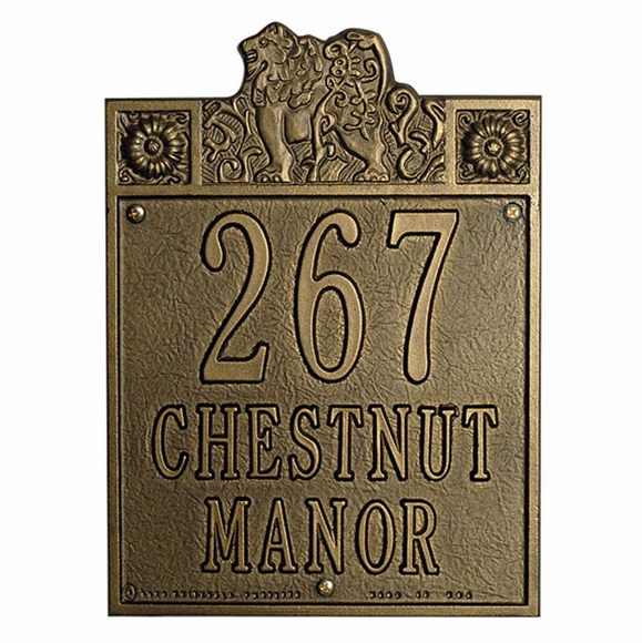 Address Plaque With Lion