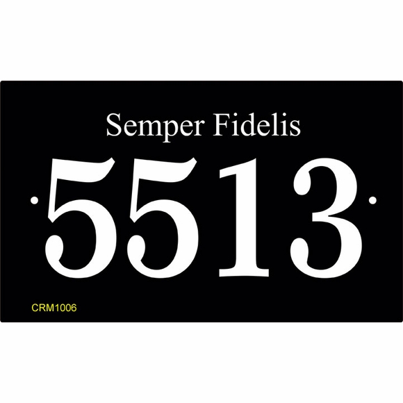 Address Plaque with Military Service Motto