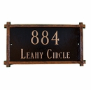 Address Plaque With Mission Style Border For Wall or Optional Lawn Stake Mount