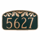 Address Plaque With Oak Leaf - Custom House Number Sign - For Wall or Lawn Mount