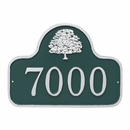 Address Plaque with Oak Tree - Small Arch Shape Address Sign