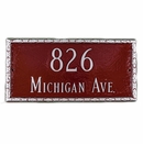 Address Plaque With Unique Decorative Border Displays House Number and Street Name - Choose Your Color