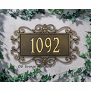 Address Sign with Fretwork Scroll Frame For Wall Mount or Optional Lawn Mount