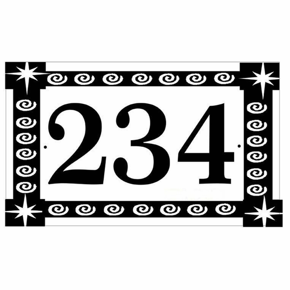 Address Sign with Starburst Accents