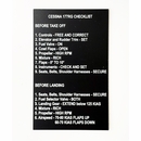 Aircraft Checklist Placard