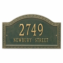 Aluminum Metal Address Plaque with Arch Top and Pie Crust Border