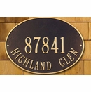 Aluminum Metal Oval Home Address Plaque For Wall or Optional Lawn Mount