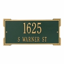 Aluminum Metal Rectangle Address Sign For Wall or Optional Lawn Mount - Choose Your Color