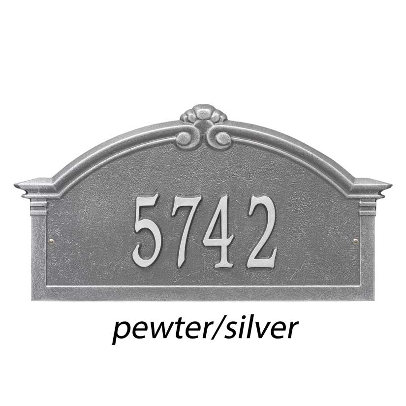 Arch Address Plaque Wall Mount Bronze with Gold, Black with Gold