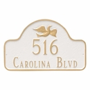 Arch Address Plaque with Dove - Peace Theme House Number and Street Name Sign