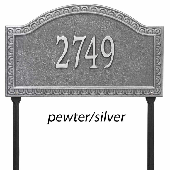 Lawn Stake Address Sign with Decorative Border