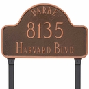 Arch Lawn Address Sign with Name, House Number, and Street - Choose Your Size and Color