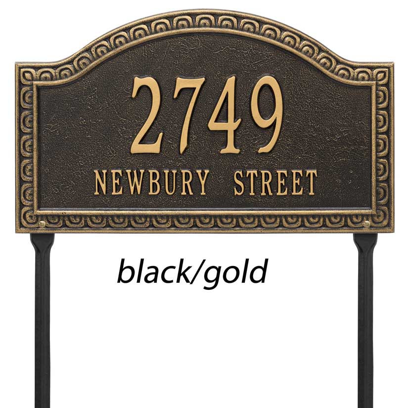 Arch Lawn Address Sign with Decorative Border