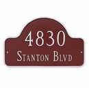 Arch Shape Street Address Plaque - Custom Cast Aluminum Metal Street Number Sign