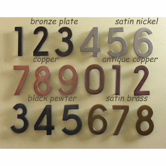 Architectural House Numbers With Concealed Pin Mount Choose Copper