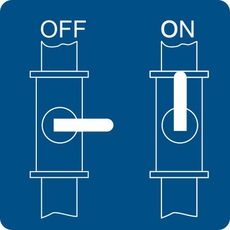 Ball Valve ON OFF Turn Direction Reminder Sticker Sign For Water Line
