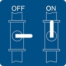 Ball Valve ON OFF Turn Direction Sign For Gas Line, Fluid, Air, Chemical