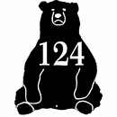 Bear Shape Address Plaque - Sitting Bear House Number Sign