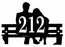 Park Bench Shape Silhouette Address Plaque