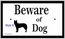 Beware of Dog Warning Sign with Dog Silhouette