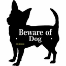 Beware of Dog Sign in the Shape of a Dog