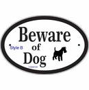 Beware of Dog Sign with Dog Image Silhouette